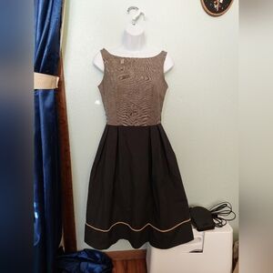 Handmade 1950s Vintage Inspired Boatneck Bodice & Box Pleat Skirt Dress